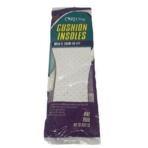 CAREONE Cushion Insoles Men’s Trim-to-Fit Up To Size 13 One Pair Comfort Fit New
